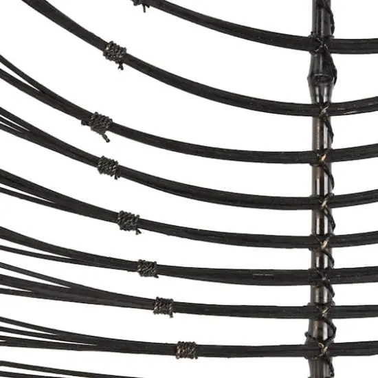79" Black Bamboo Wood Handmade Woven Leaf Set {5}