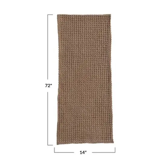 Hello Honey&reg; 6ft. Brown Waffle Weave Cotton Table Runner {4}