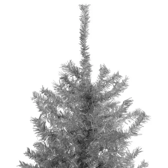 9ft. Unlit Silver Tinsel Artificial Christmas Tree {4}