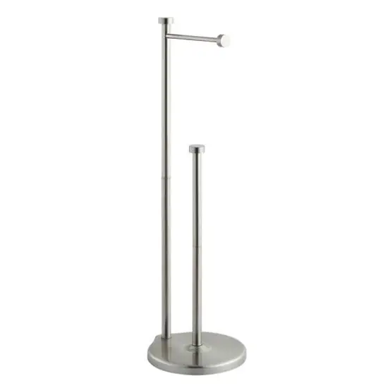 SunnyPoint 26" Brush Nickel Free Standing Bathroom Toilet Paper Holder Stand with Reserve {1}