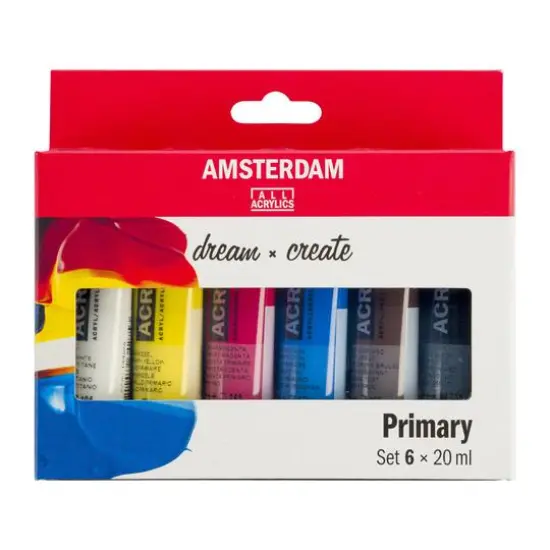 Amsterdam Primary Acrylic 6 Color Paint Set, 20mL {1}
