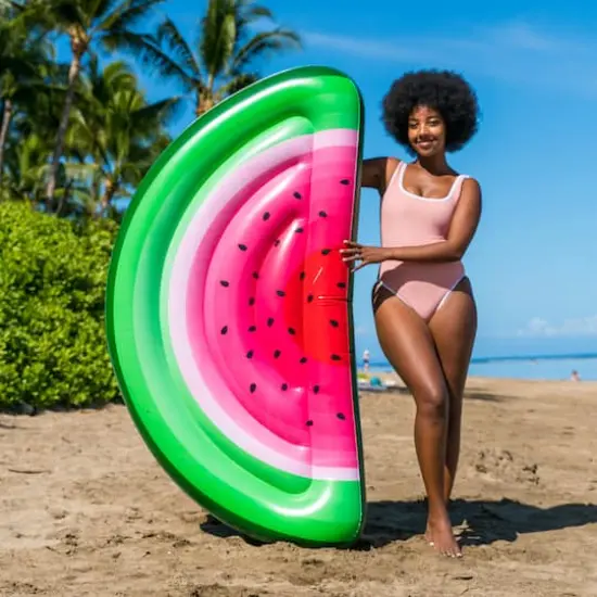 PoolCandy 6ft. Half Island Watermelon Raft {3}