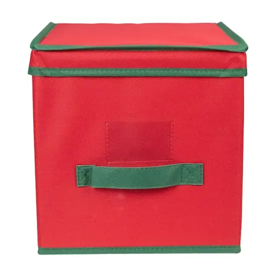 13" Red Christmas Ornament Storage Box {1}