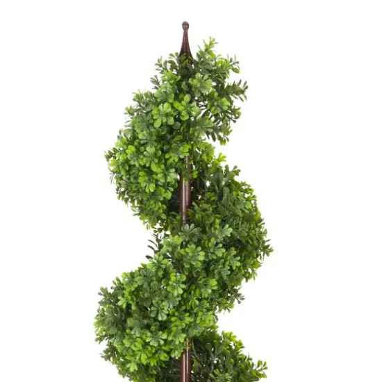 5ft. Topiary Spiral Boxwood Artificial Tree in Decorative Urn {6}