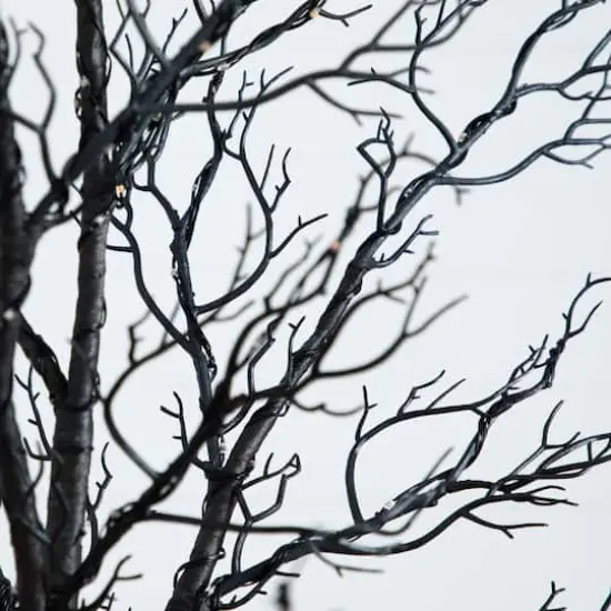 7ft. Pre-Lit Halloween Minimalist Twig Artificial Fall Tree with 400 Orange & Purple LED Lights {4}