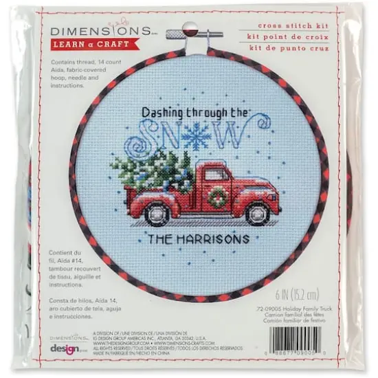 Dimensions&reg; Learn-A-Craft Holiday Family Truck Counted Cross Stitch Kit {6}