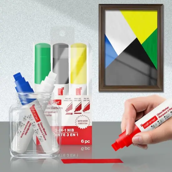 Primary 3-in-1 Nib Glass Markers Set by Craft Smart&reg; {4}