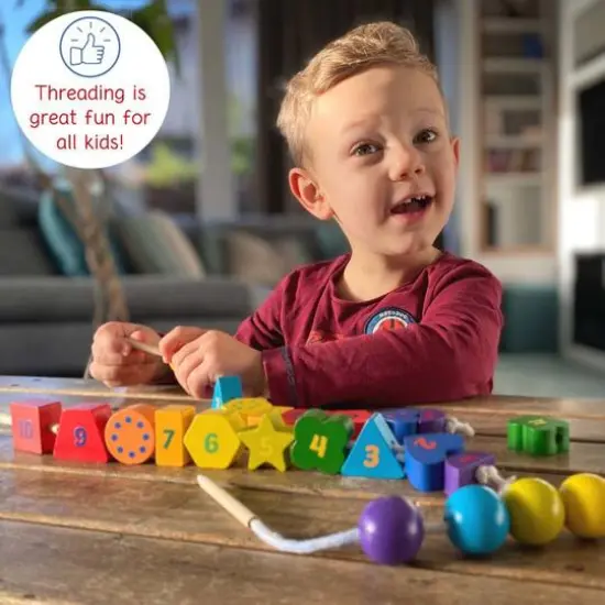 Extasticks Threading Lino Wooden Lacing Beads {6}