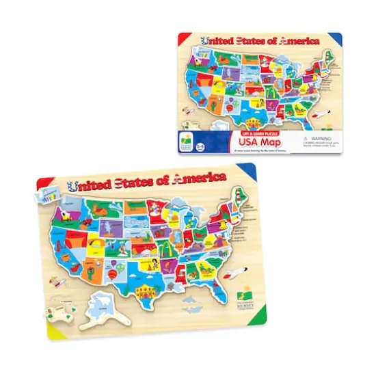 Lift & Learn Puzzle - USA Map: 40 Pcs {4}