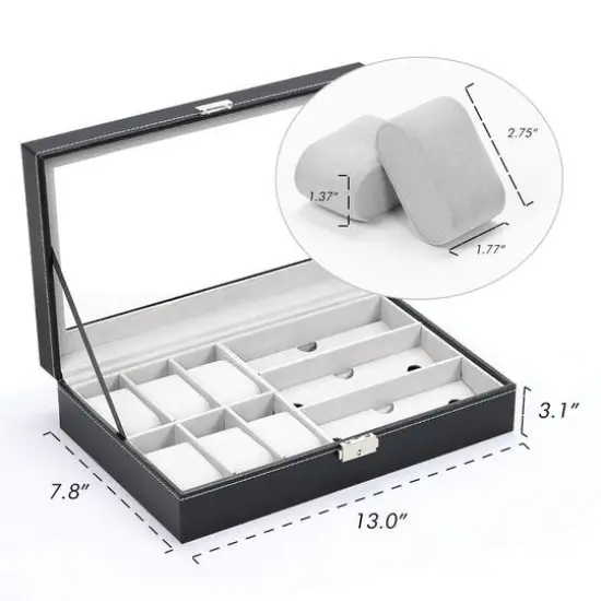 Midnight Black Dark Jewelry Watch Box {3}