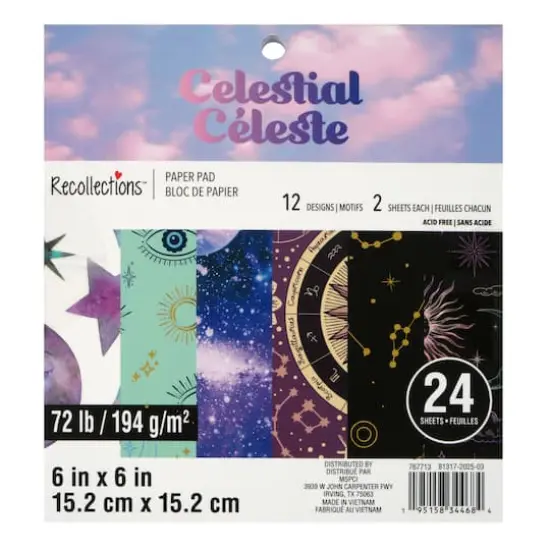 6" x 6" Celestial Paper Pad by Recollections&trade;, 24 Sheets {1}