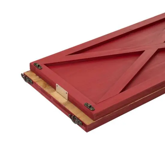 Glitzhome&reg; 32" Red Wooden Tree Collar {9}