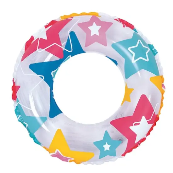 24" Colored Stars Inflatable Swimming Pool Inner Tube Ring Float {1}