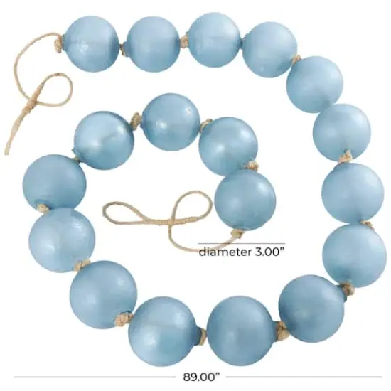 8ft. Extra Long Handmade Glass Beaded Garland with Tassels Blue {4}