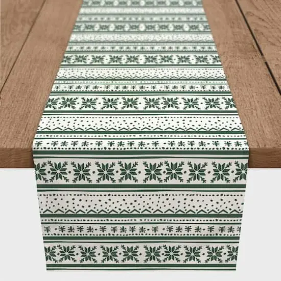 90" Green Pattern Poly Twill Table Runner {1}