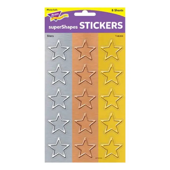 Trend Enterprises&reg; I Heart Metal Stars superShapes Stickers, 6 Packs of 120 {4}