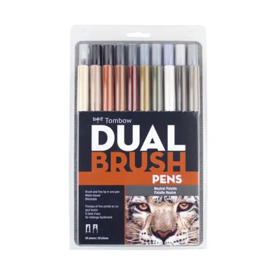Tombow Dual Brush 20 Color Pen Set, Neutral {9}