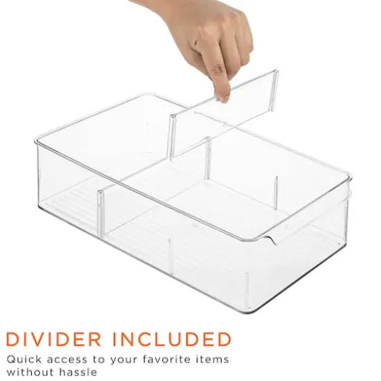 Sorbus 14.5" Clear Storage Organizer Bins with Removable Compartments, 3ct. {4}