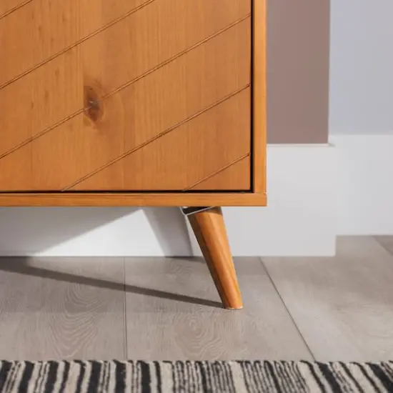 Walker Edison Caramel Chevron 2 Door Accent Cabinet {7}