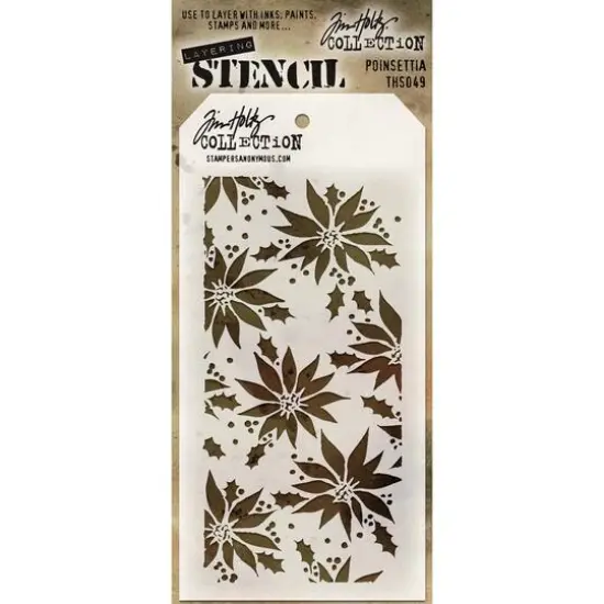 Stampers Anonymous Tim Holtz&reg; Poinsettia Layered Stencil {1}