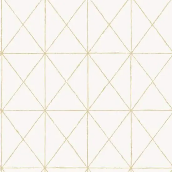 Wallpops White & Gold Get In Line Peel & Stick Wallpaper {1}