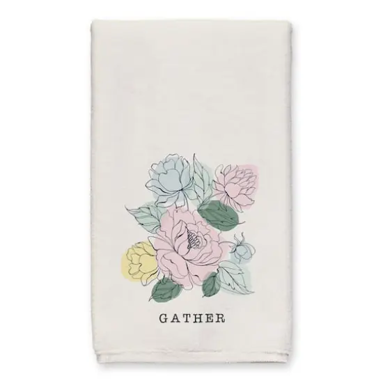 Floral Sketch Gather Tea Towel Set {3}