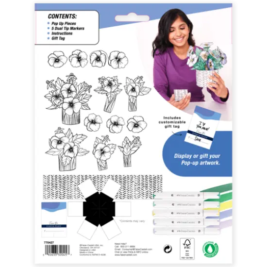Faber-Castell&reg; Pop Up Coloring Pansy Bouquet Kit {6}