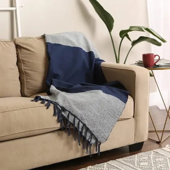 DII&reg; Urban Cityscape Border Throw Navy {6}