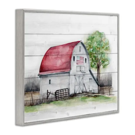 Stupell Industries Rustic Americana Barn Framed Giclee Art Gray {4}