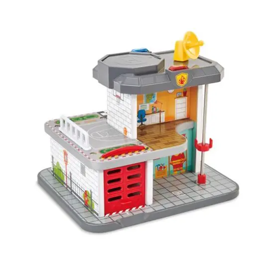 Hape Emergency Services HQ Police & Fire Station Wooden Train Set {4}