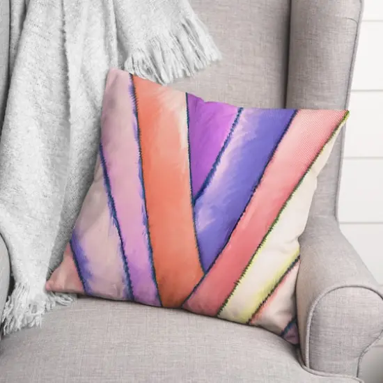 Colorful Palm Throw Pillow {3}