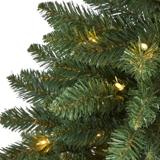 4ft. Pre-Lit Northern Rocky Spruce Artificial Christmas Tree, Clear LED Lights {4}