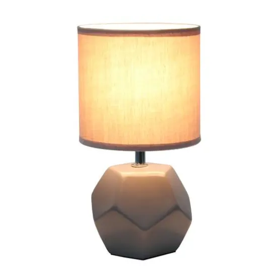 Simple Designs Round Prism Mini Table Lamp Gray {5}