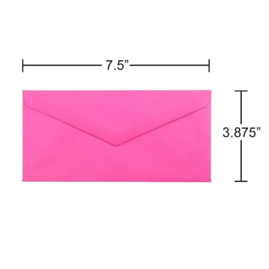 JAM Paper 3.875" x 7.5" Brite Hue Monarch Envelopes, 50ct. Ultra Hot Pink {6}