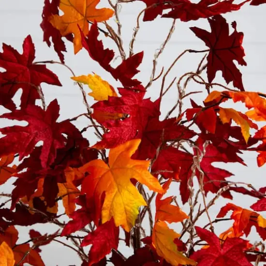 5ft. Pre-Lit Autumn Weeping Maple Artificial Fall Tree with 240 Warm White LED Lights {5}