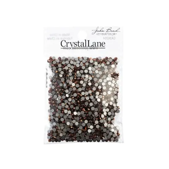 John Bead Crystal Lane SS12 Metallic Glass Round Flatback Rhinestones, 2,880ct. Metallic Rose Gold {4}