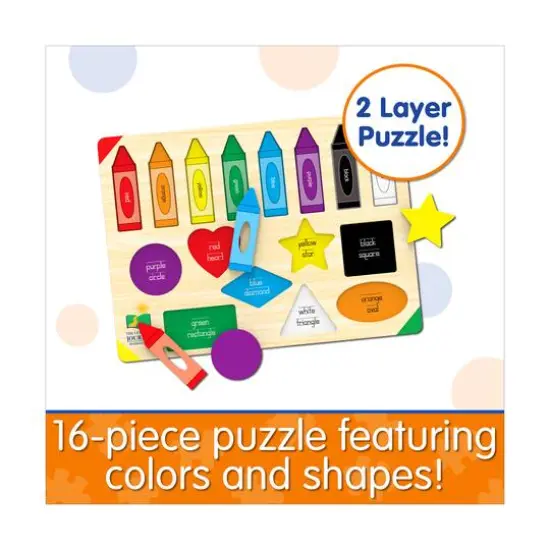 Lift & Learn Puzzle - Colors & Shapes: 16 Pcs {7}
