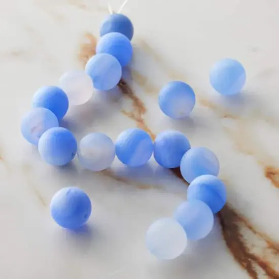 Larimar Blue Matte Dyed Agate Round Beads, 9.5mm by Bead Landing&trade; {3}