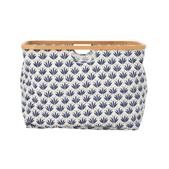 Household Essentials Krush Bamboo Rimmed Basket Blue {7}