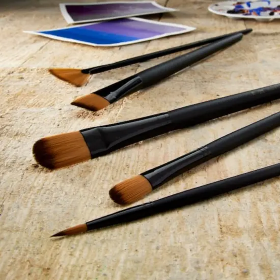 Royal & Langnickel® Essentials™ Acrylic Gold Taklon 5 Piece Brush Set {3}