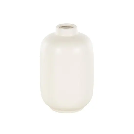 8" Cream Ceramic Minimalistic Vase {4}