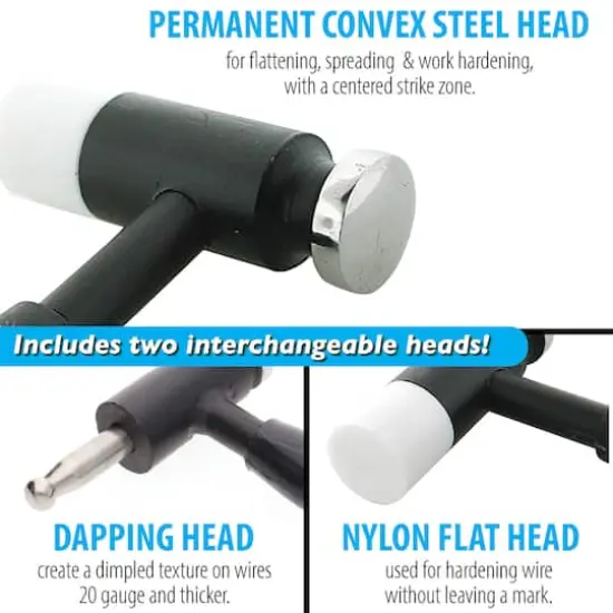 The Beadsmith&reg; Whammer&reg; Interchangeable Nylon Head & Dapping Head Hammer {6}
