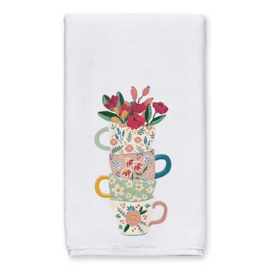 Floral Mug Stack Tea Towel Set {3}