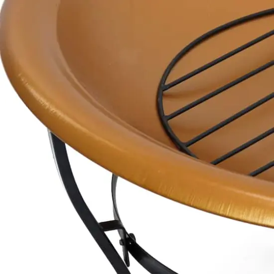 29" Copper Fire Pit with Stand & Screen {4}