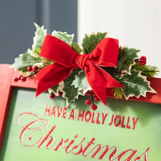 Glitzhome&reg; 23.75" Wooden "Have a Holly Jolly Christmas" Easel Porch D&eacute;cor {5}