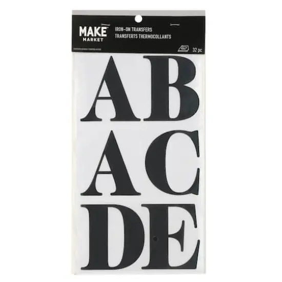 3" Alphabet Iron-On Transfers by Make Market&reg; Black {1}