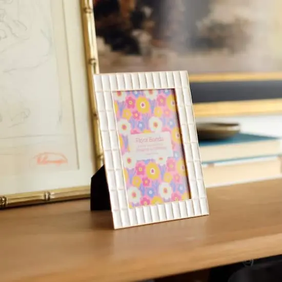 Flora Bunda 4" x 6" Double Brick Wall Zinc Alloy Picture Frame {3}