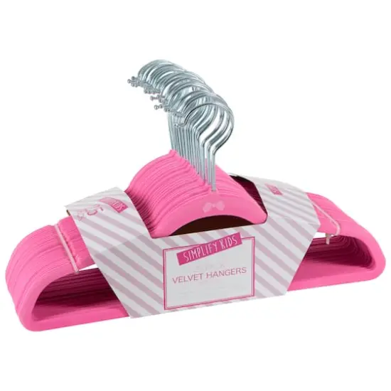 Simplify Kids Velvet Hangers, 25ct. Pink {1}