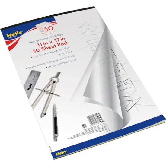 Helix&reg; Vellum Paper Pad, 11" x 17" {4}