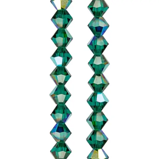 Preciosa Glass Crystal Bicone Beads, 4mm by Bead Landing&trade; Emerald AB {1}